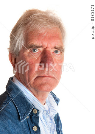 portrait of an angry elderly man 8135171