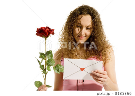 attrractive girl with love-letter 8135366