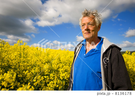 landscape with elderly man in cole seed landscape with elderly man in cole seed 8136178