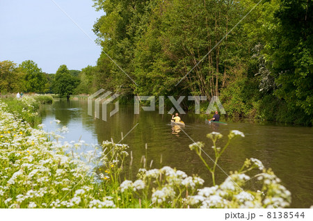 Canoes in landscape 8138544