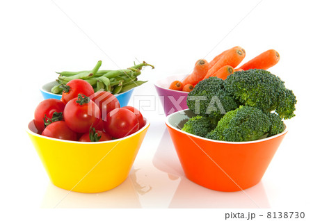 colorful bowls with vegetables colorful bowls with vegetables 8138730