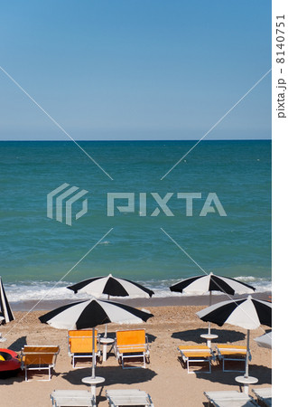 beach with sun beds 8140751