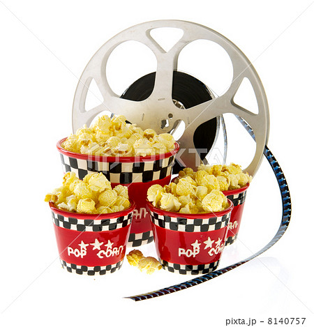 Boxes with popcorn and movie Boxes with popcorn and movie 8140757