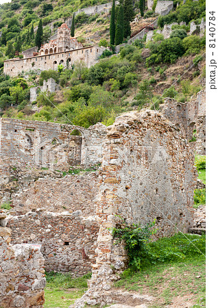 Byzantine town Mystras at the hill Byzantine town Mystras at the hill 8140784