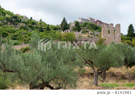 Byzantine town Mystras at the hill 8141981
