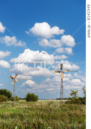 Windmills in summer landscape Windmills in summer landscape 8142349