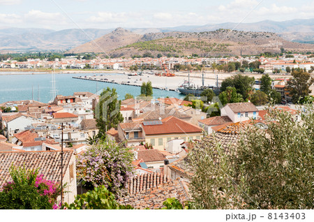 City Nafplion with town and harbor 8143403