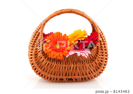 Cute wicker basket flowers 8143463