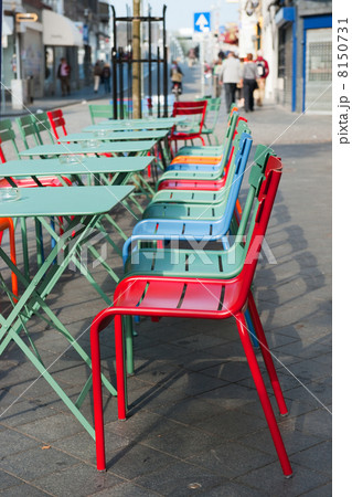 colorful terrace in the city colorful terrace in the city 8150731