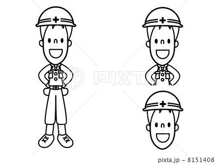 作業服の男性_ポーズ2線画 作業服の男性_ポーズ2線画 8151408