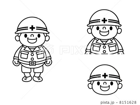 作業服の男性_ポーズ6線画 8151628