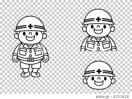 作業服の男性_ポーズ6線画 8151628