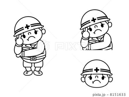 作業服の男性_ポーズ7線画 8151633