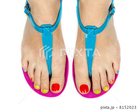 Female feet with a pedicure color 8152023