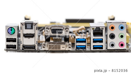 rear of the motherboard close-up 8152036