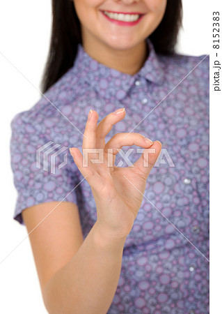 smiling girl showing OK sign smiling girl showing OK sign 8152383