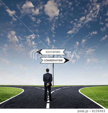 Businessman at crossroads 8156463
