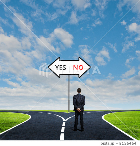 Businessman at crossroads 8156464