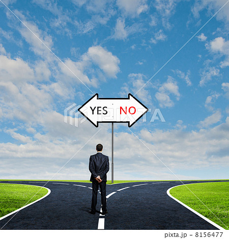 Businessman at crossroads 8156477