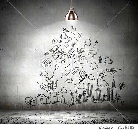 Business sketch on wall Business sketch on wall 8156985