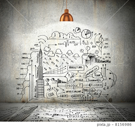 Business sketch on wall Business sketch on wall 8156986