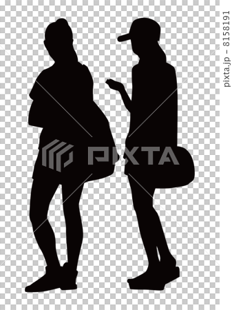 人物　シルエット　女性 8158191