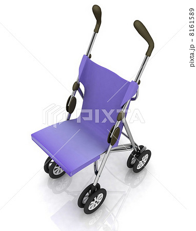 empty baby stroller over white 8161589