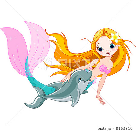 Cute Mermaid and dolphin 8163310