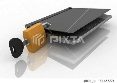 laptop closed on the lockのイラスト素材 [8165554] - PIXTA
