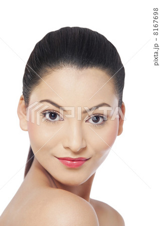 Portrait of a smiling young woman over white background 8167698