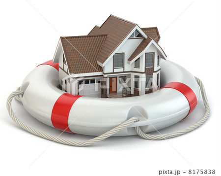 House in life belt. Conceptual image. 8175838