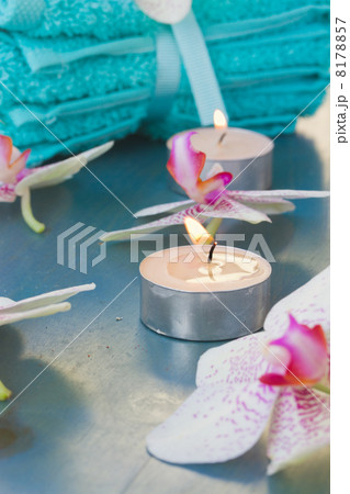 spa with orchideas and burning candles spa with orchideas and burning candles 8178857