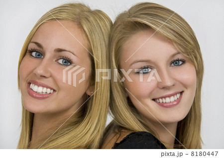 Young Women Girls Friends Smiling Happy 8180447