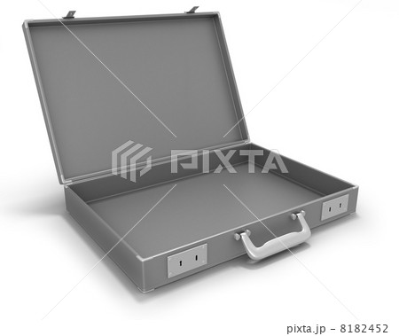 Gray briefcase opened 8182452