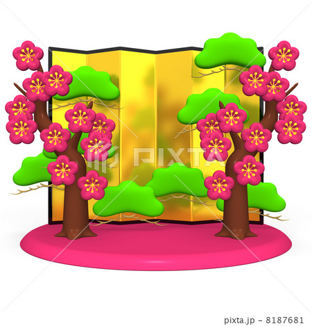 PlumTreesAndGoldFoldingScreen 8187681