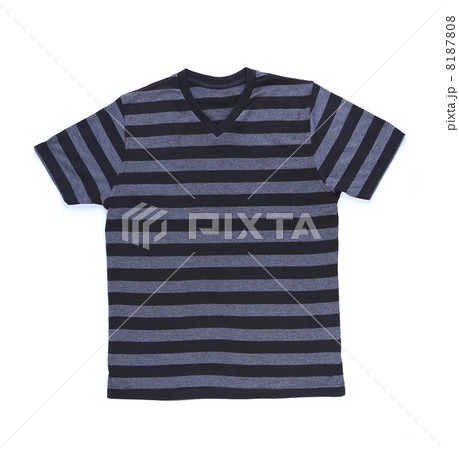 Men's striped T-shirt with clipping path. Men's striped T-shirt with clipping path. 8187808