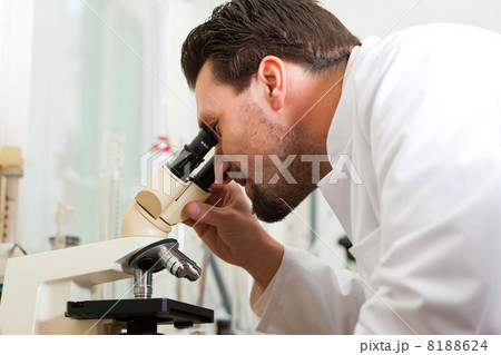 Beer Brewer in food laboratory examining 8188624