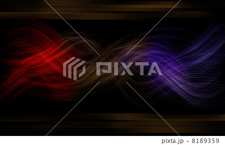 ファイバー状のグロウとネオンのエフェクト 黒背景 8189359