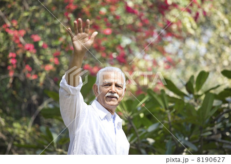 Businessmen clapping while watching cricket match 8190627