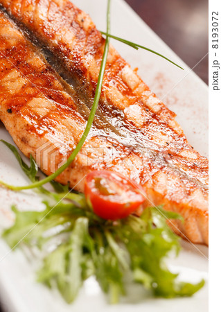 salmon steak with potatoes salmon steak with potatoes 8193072
