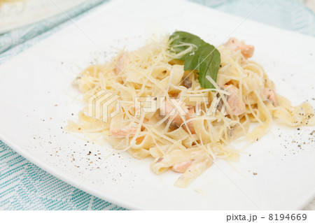 tasty pasta with salmon 8194669