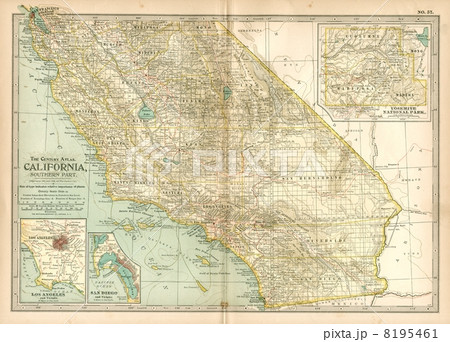 世紀初頭古地図 カリフォルニア ロサンゼルス の写真素材 世紀初頭古地図 カリフォルニア ロサンゼルス の写真素材