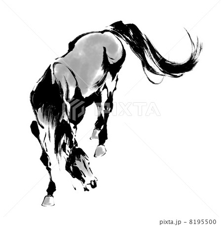 日本画 馬のイラスト素材 [8195500] - PIXTA