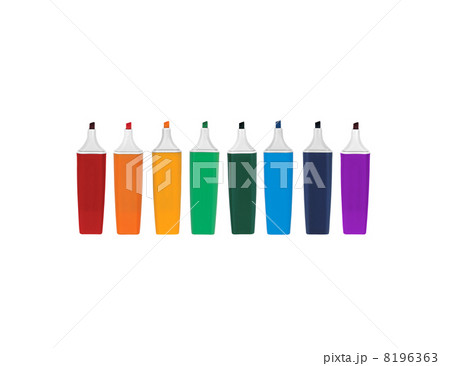 Colorful markers isolated on white background. Colorful markers isolated on white background. 8196363