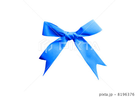 single satin blue bow isolated on white background single satin blue bow isolated on white background 8196376
