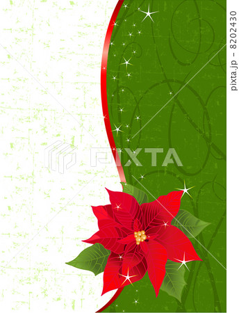 Red poinsettia vertical Christmas place card 8202430