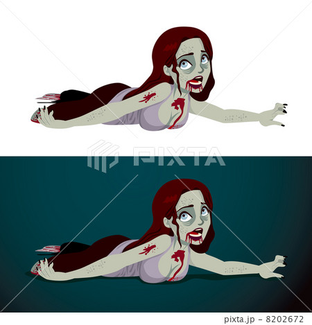 Brunette zombie crawling Brunette zombie crawling 8202672