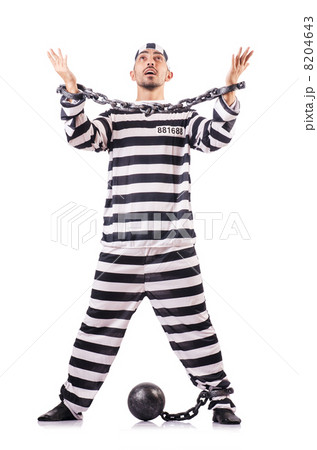 Convict criminal in striped uniform 8204643