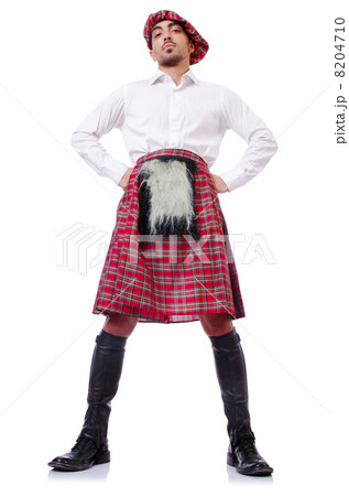 Scottish traditions concept with person wearing kilt 8204710