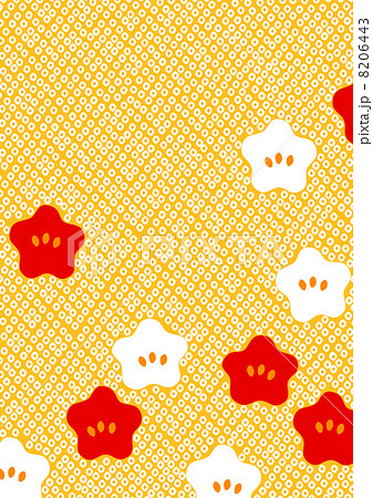 絞り染め風紅白梅 8206443